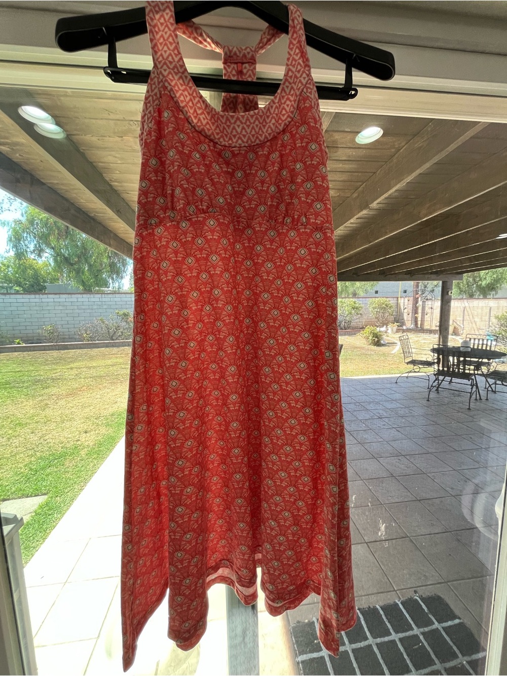 Prana Coral Patterned Halter Dress